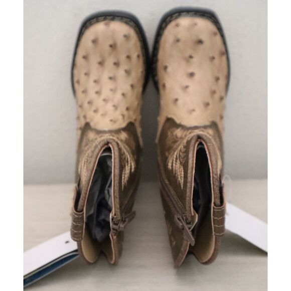 Roper 09-017-1224-3500 Toddler Kids Sz 6M Tan PU Leather Jed Cowboy Boots - Picture 2 of 16